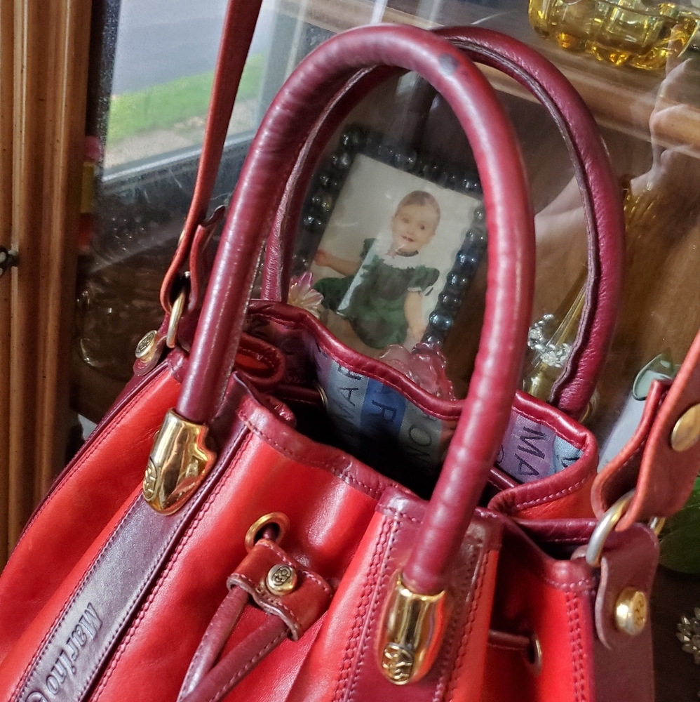 Marino Orlandi Red Drawstring Purse - Picture 6 of 12